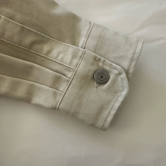 Levi’s Hooded Jackson Overshirt Heavyweight Jean Jacket, Beige Sand, Size L, NWT - Picture 12 of 16